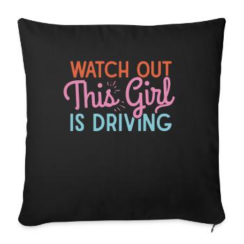Examen du permis de conduire Examen de conduite - Housse de coussin décorative 45 x 45 cm - noir - Devant
