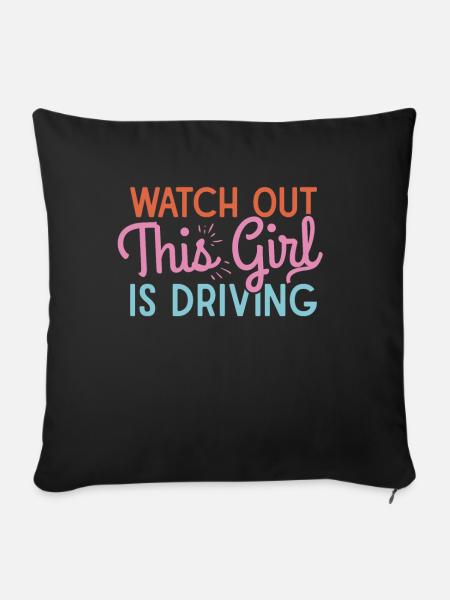 Füherscheinprüfung Führerschein Fahrprüfung - Sofakissenbezug 45 x 45 cm - Schwarz