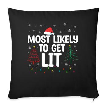 Christmas Quote, Funny Christmas Quote - Sofa pillowcase 17,3'' x 17,3'' (45 x 45 cm) - black - Front