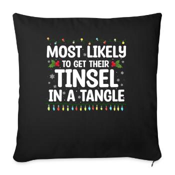 Christmas Quote, Funny Christmas Quote - Sofa pillowcase 17,3'' x 17,3'' (45 x 45 cm) - black - Front
