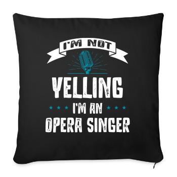 Opera singer, voice, opera - Sofa pillowcase 17,3'' x 17,3'' (45 x 45 cm) - black - Front
