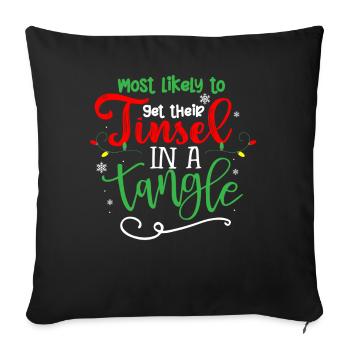 Christmas Quote, Funny Christmas Quote - Sofa pillowcase 17,3'' x 17,3'' (45 x 45 cm) - black - Front