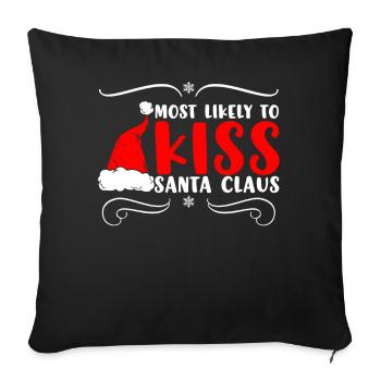 Christmas Quote, Funny Christmas Quote - Sofa pillowcase 17,3'' x 17,3'' (45 x 45 cm) - black - Front