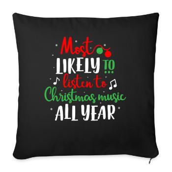 Christmas Quote, Funny Christmas Quote - Sofa pillowcase 17,3'' x 17,3'' (45 x 45 cm) - black - Front