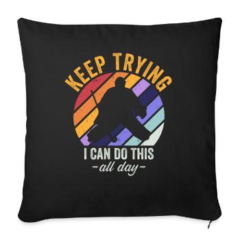 Field Hockey Goalie Hockey Goalie Saying - Sofa pillowcase 17,3'' x 17,3'' (45 x 45 cm) - black - Front