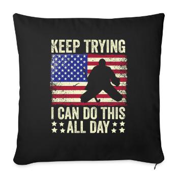 Field Hockey Goalie Hockey Goalie Saying - Sofa pillowcase 17,3'' x 17,3'' (45 x 45 cm) - black - Front
