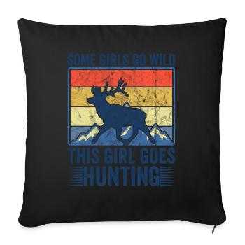 Hirschjagd Jägerin Spruch Jagd - Sofakissenbezug 45 x 45 cm - Schwarz - Vorne