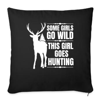 Hirschjagd Jägerin Spruch Jagd - Sofakissenbezug 45 x 45 cm - Schwarz - Vorne