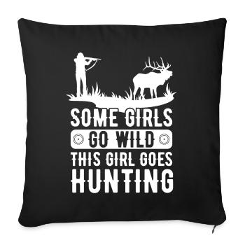 Hirschjagd Jägerin Spruch Jagd - Sofakissenbezug 45 x 45 cm - Schwarz - Vorne
