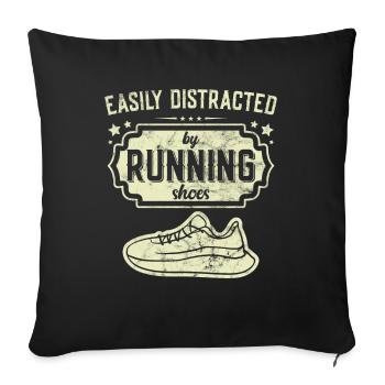 Distracted by Running Shoes - Runner Laufen Runner - Sofa pillowcase 17,3'' x 17,3'' (45 x 45 cm) - black - Front