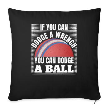 Sports d’équipe de ballon chasseur - Housse de coussin décorative 45 x 45 cm - noir - Devant