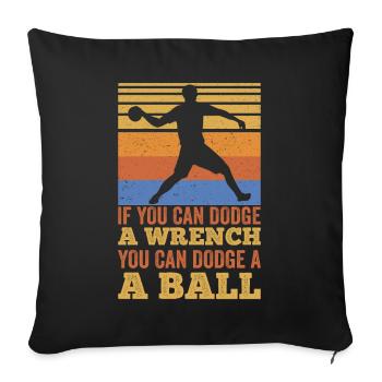 Sports d’équipe de ballon chasseur - Housse de coussin décorative 45 x 45 cm - noir - Devant