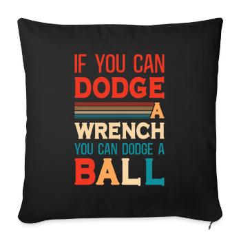 Sports d’équipe de ballon chasseur - Housse de coussin décorative 45 x 45 cm - noir - Devant