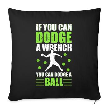 Sports d’équipe de ballon chasseur - Housse de coussin décorative 45 x 45 cm - noir - Devant