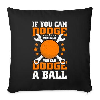 Sports d’équipe de ballon chasseur - Housse de coussin décorative 45 x 45 cm - noir - Devant