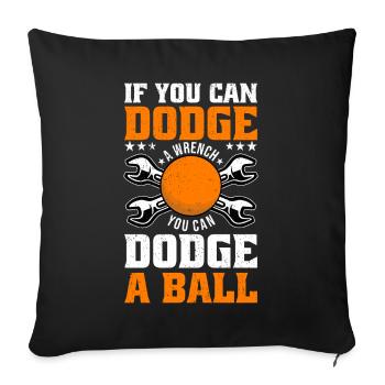 Sports d’équipe de ballon chasseur - Housse de coussin décorative 45 x 45 cm - noir - Devant