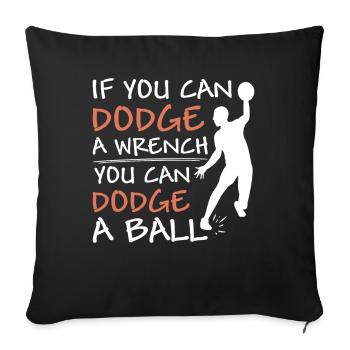 Sport d’équipe de ballon chasseur vintage - Housse de coussin décorative 45 x 45 cm - noir - Devant