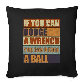 Sport d’équipe de ballon chasseur vintage - Housse de coussin décorative 45 x 45 cm - noir - Devant