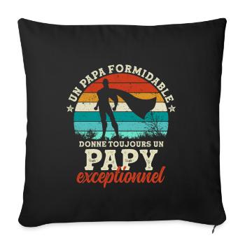 Papa Opa Bestes Vatertagsgeschenk - Sofakissenbezug 45 x 45 cm - Schwarz - Vorne