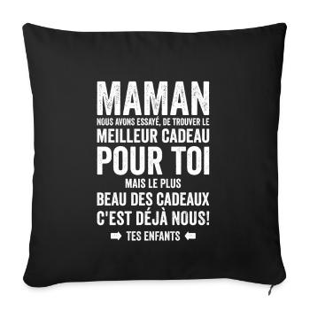 Maman Meilleur Cadeau C'est Nous Enfants - Housse de coussin décorative 45 x 45 cm - noir - Devant