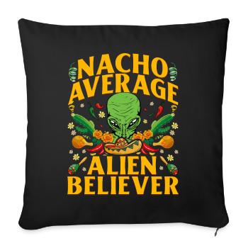 Nacho Average Alien Believer - Sofa pillowcase 17,3'' x 17,3'' (45 x 45 cm) - black - Front