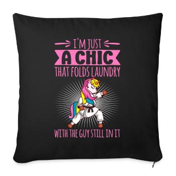 Funny Brazilian Jiu Jitsu Quote BJJ Women - Sofa pillowcase 17,3'' x 17,3'' (45 x 45 cm) - black - Front
