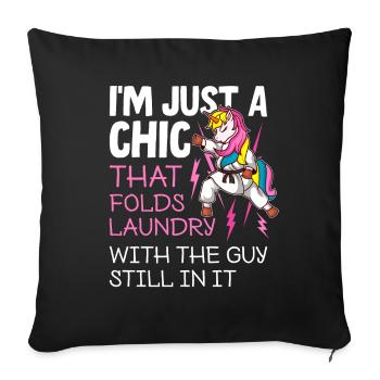 Funny Brazilian Jiu Jitsu Quote BJJ Women - Sofa pillowcase 17,3'' x 17,3'' (45 x 45 cm) - black - Front