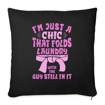 Funny Brazilian Jiu Jitsu Quote BJJ Women - Sofa pillowcase 17,3'' x 17,3'' (45 x 45 cm) - black - Front
