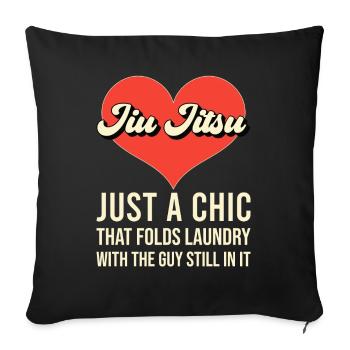 Jiu Jitsu Heart for BJJ Women - Sofa pillowcase 17,3'' x 17,3'' (45 x 45 cm) - black - Front