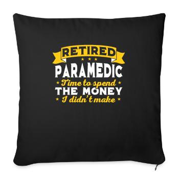 Ambulancier paramédical à la retraite, retraité - Housse de coussin décorative 45 x 45 cm - noir - Devant