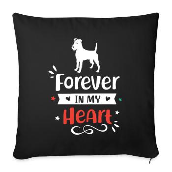 Irish Terrier Forever in My Heart - Sofa pillowcase 17,3'' x 17,3'' (45 x 45 cm) - black - Front