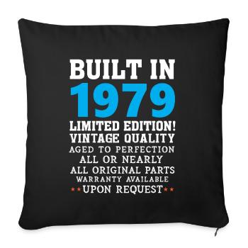 Built in 1979 - Sofa pillowcase 17,3'' x 17,3'' (45 x 45 cm) - black - Front