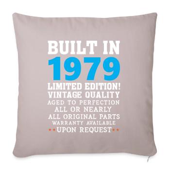 Construit en 1979 - Housse de coussin décorative 45 x 45 cm - taupe clair - Devant