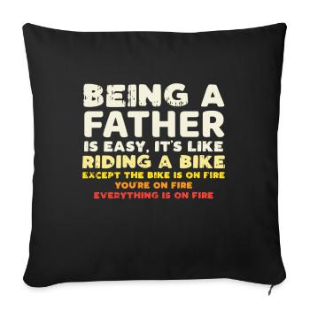 Papa Father Saying Funny Father's Day - Sofa pillowcase 17,3'' x 17,3'' (45 x 45 cm) - black - Front