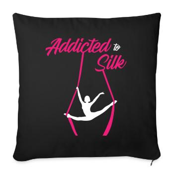 Gagnant de l’air. Soie aérienne - Housse de coussin décorative 45 x 45 cm - noir - Devant