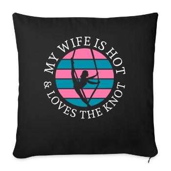 Gagnant de l’air. Soie aérienne - Housse de coussin décorative 45 x 45 cm - noir - Devant