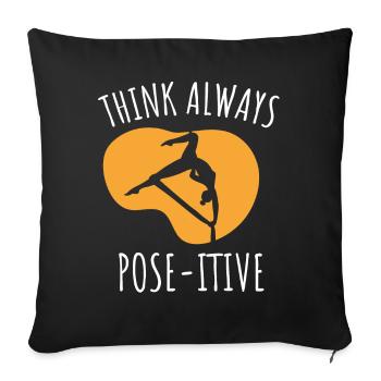 Gagnant de l’air. Soie aérienne - Housse de coussin décorative 45 x 45 cm - noir - Devant