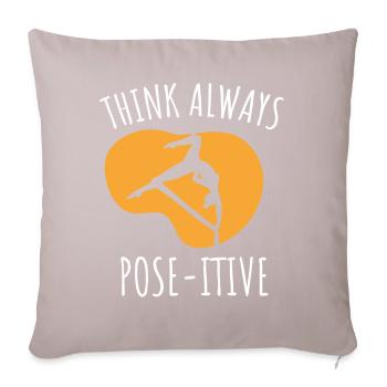 Gagnant de l’air. Soie aérienne - Housse de coussin décorative 45 x 45 cm - taupe clair - Devant