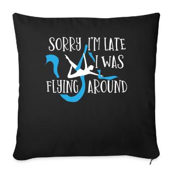 Gagnant de l’air. Soie aérienne - Housse de coussin décorative 45 x 45 cm - noir - Devant