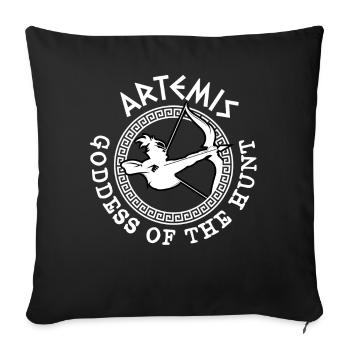 Artemis Gott, Griechischer Gott - Sofakissenbezug 45 x 45 cm - Schwarz - Vorne