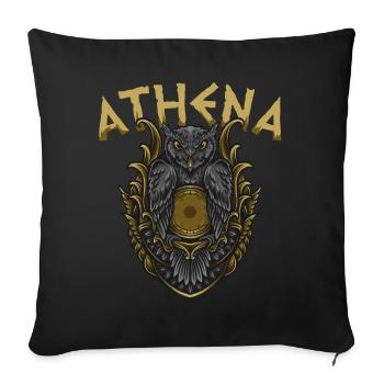 Athéna Mythologie grecque - Housse de coussin décorative 45 x 45 cm - noir - Devant
