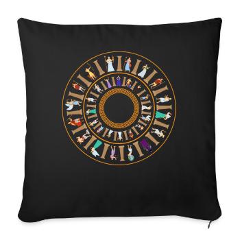 Roue de la mythologie grecque - Housse de coussin décorative 45 x 45 cm - noir - Devant