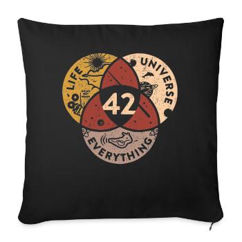 42 Univers de vie Tout - Housse de coussin décorative 45 x 45 cm - noir - Devant