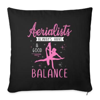 Gagnant de l’air. Soie aérienne - Housse de coussin décorative 45 x 45 cm - noir - Devant