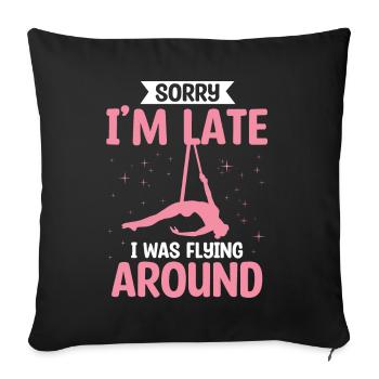Gagnant de l’air. Soie aérienne - Housse de coussin décorative 45 x 45 cm - noir - Devant