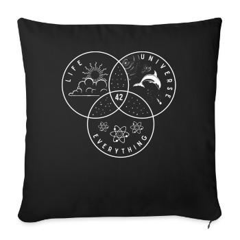 42 Univers de vie Tout - Housse de coussin décorative 45 x 45 cm - noir - Devant