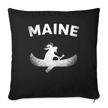 Maine, wapiti pagayeur - Housse de coussin décorative 45 x 45 cm - noir - Devant