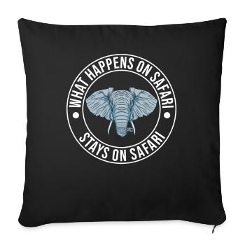 What happens on Safari stays on Safari Africa - Sofa pillowcase 17,3'' x 17,3'' (45 x 45 cm) - black - Front