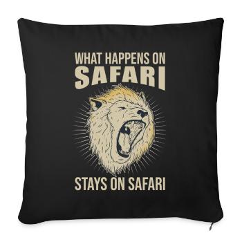 What happens on Safari stays on Safari Africa - Sofa pillowcase 17,3'' x 17,3'' (45 x 45 cm) - black - Front