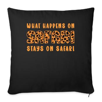 Que se passe-t-il sur Safari reste sur Safari Africa - Housse de coussin décorative 45 x 45 cm - noir - Devant